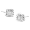 Haus of Brilliance Silver 1/6 Ctw Invisible Set Princess-Cut Diamond Quad Composite Stud Earrings - 3 of 4