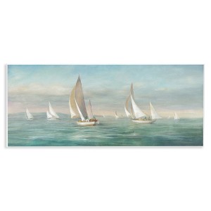 Stupell Industries Sailboat Fleet Ocean Waves, 17" x 7" - 1 of 4