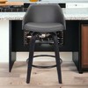 HomeRoots 30" Gray And Black Iron Swivel Low Back Bar Height Bar Chair - 2 of 4