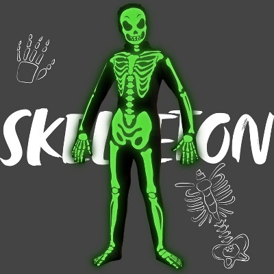 Joyfy Boys' Halloween Costume, Halloween Skelebone Costume for Kids Skeleton Outfit, Bone Jumpsuit