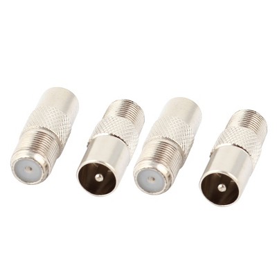 Unique Bargains Metal Strong Compatibility Stable Connection Portable Design Cable Connector Silver Tone 4 Pcs