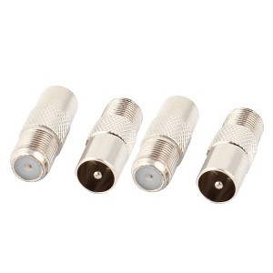 Unique Bargains Metal Strong Compatibility Stable Connection Portable Design Cable Connector Silver Tone 4 Pcs - 1 of 4