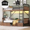 Twin XL Over Twin XL Bunk Bed with Two Storage Drawers, LED Light and Charge Station - 3 of 4