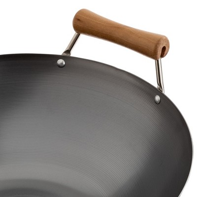 14-Inch Carbon Steel Wok with Birch Handles