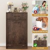 Fluted Tilt Out Trash Cabinet, Hidden Garbage 10 Gallon, Freestanding Dog Proof Can, Wooden Trash Cabinet for Kitchen Dining Room - 3 of 4