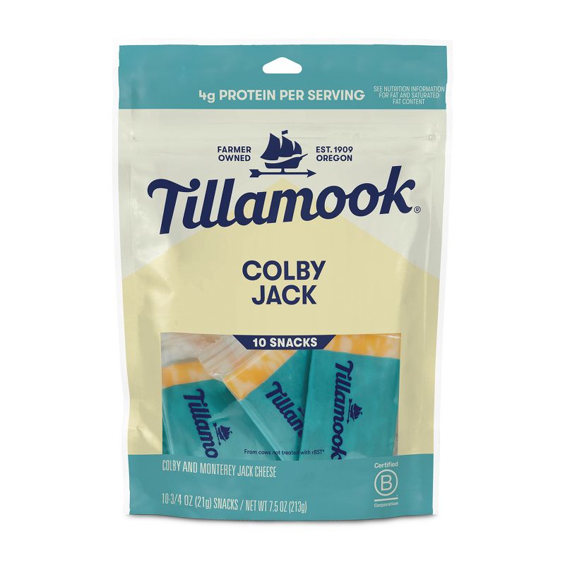 Tillamook Colby Jack Cheese Snack Portions - 7.5oz/10ct, 1 of 5
