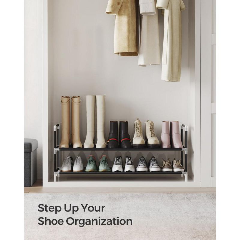SONGMICS Shoe Rack with Shelves for Closet Entryway Shoe Organizer,Easy to Assemble Metal Shoe Storage Shelf,Black, 3 of 10