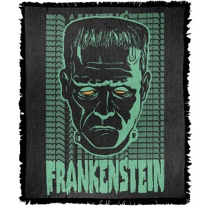 Universal Monsters Frankenstein Neon Blanket 50"x60" Woven Tapestry - 1 of 4