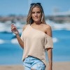 Women's Chic Off-Shoulder Knit Top for Casual Summer Vibes - Cupshe - 2 of 4
