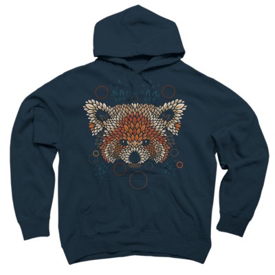 Adult Design By Humans Red Panda Face By LetterQ Pullover Hoodie