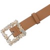 INSPIRE CHIC Women's Rhinestone Buckle Belts Faux Leather Waistband Belt 1Pc - 2 of 4