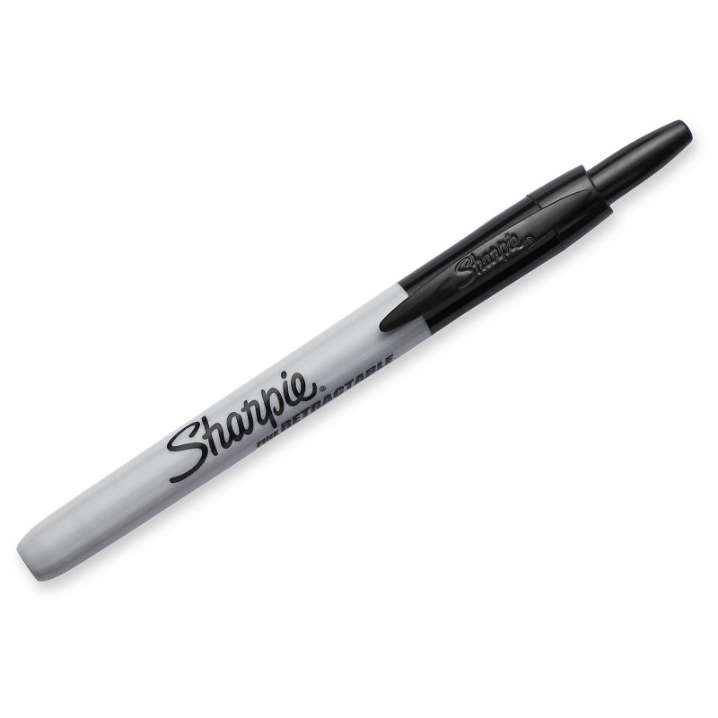 Sharpie 3pk Permanent Markers Retractable Fine Tip Black, 3 of 8