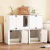 Famapy White Dual Space Cat Cabinet Magnetic Door Separate Litter Collection - 4 of 4