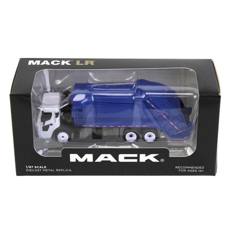 First Gear 1/87 White Mack LR with Blue McNeilus Meridian Rear Loader Garbage Truck 80-0352, 3 of 4