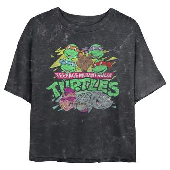 Juniors Womens Teenage Mutant Ninja Turtles Distressed Crew T-Shirt