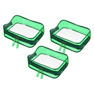 Unique Bargains Travel PVC Toiletry Bags Cosmetic Bags with Zipper for Home Storage and Travel - 1 of 3