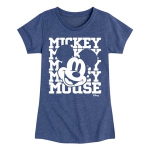 Girls' - Disney - Mickey, Mickey, Mickey Mouse Fitted Short Sleeve Graphic T-Shirt - 1 of 4