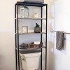 Sunnydaze 4 Shelf Iron and Veneer Over the Toilet Etagere Bathroom Storage Cabinet Space Saver - 4 of 4
