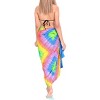 LA LEELA Women's Wrap Bikni Beachwear Long Swimsuit Sarong Swimwear Cover up Wraps One Size Multicolored, Tie Dye Design - 3 of 4
