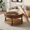 31.5" Modern Round Coffee Table with Storage, 2-Tier Center Table with Flip-Top Lid, Minimalist End Table for Living Room-Panipeachy - 2 of 4