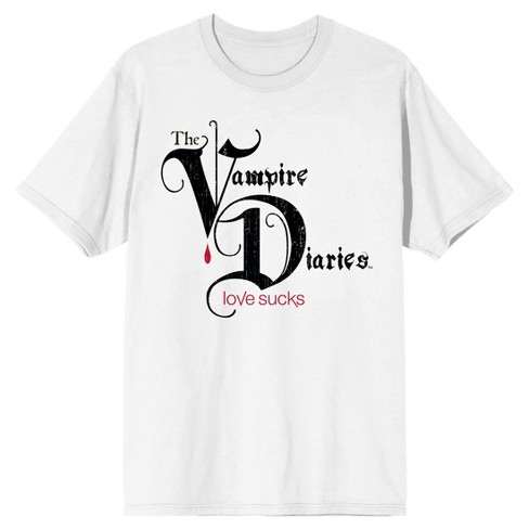 Komedieserie Montgomery Ubevæbnet Vampire Diaries Logo Love Sucks Men's White T-shirt : Target