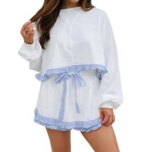 Women's Cloud Nine Ruffle Trim Set - Peach Love - 1 of 4