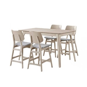 New Classic Furniture,Oscar 5-Piece Wood Counter Dining Set In White Ash - 1 of 4
