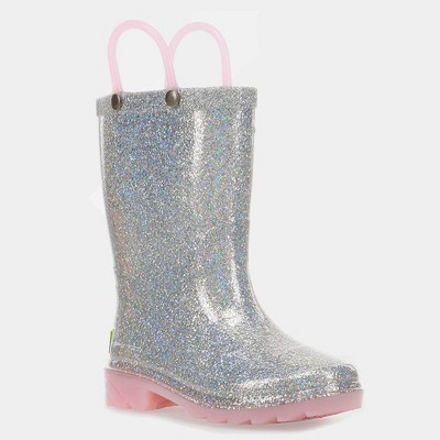 girls glitter rain boots