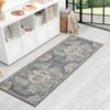 Washable Rug Vintage Oriental Distressed Rug Non Slip Non Shedding Rug Retro Medallion Foladable Rugs Low Pile Carpet for Bedroom Living Room Nursery - 3 of 4