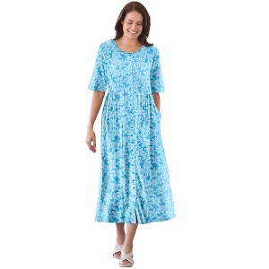 Woman Within Plus Size Petite Button-Front Essential Dress - 1 of 4
