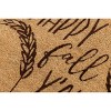 1'4" x 2'4" Happy Fall Y'all Indoor/Outdoor Coir Doormat Black/Brown - Entryways: Wheat Design, PVC Backed, Shake Clean - 4 of 4