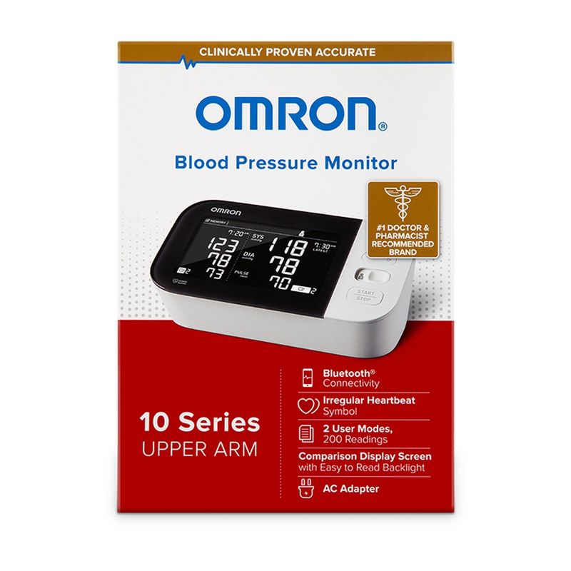 Omron 10 Series Wide Range Arm Home Automatic Digital Blood Pressure Monitor 1-Tube Black 1 Each, 5 of 6