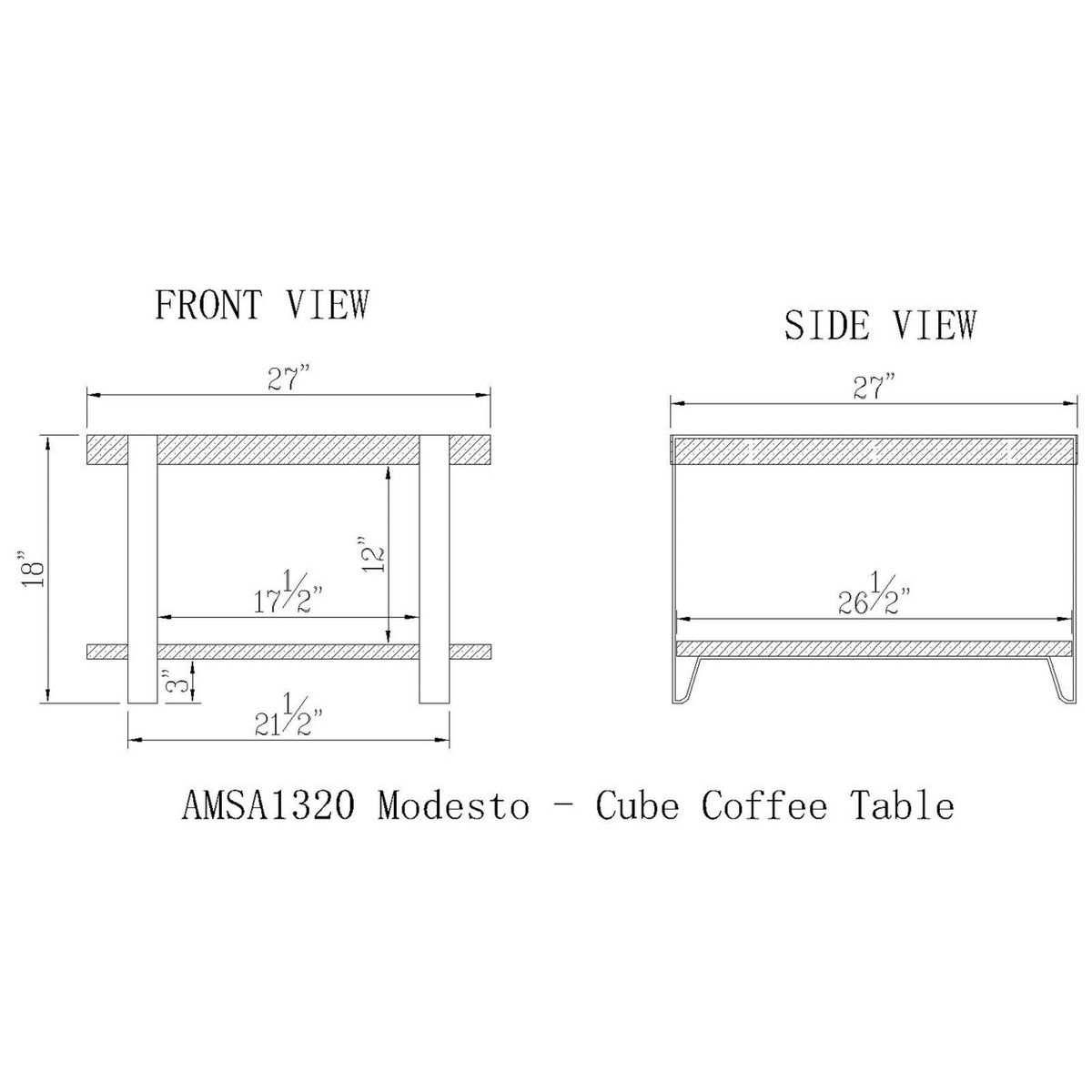 Modesto Metal Coffee Table - Alaterre Furniture - thumbnail 4