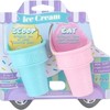 4 Pack Plastic Ice Cream Cone Cups, Reusable Ice Cream Serving Bowls, Cone Shaped Dessert Cups for Party, Birthday, Blue and Pink - 3 of 4