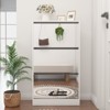 Shoe Storage Cabinet 3 Flip Drawers Narrow Freestanding White Walnut Entryway Organizer - 2 of 4