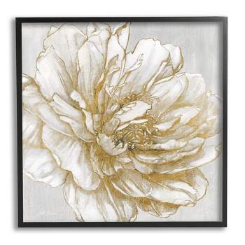 Stupell Industries Modern Glam White Flower Petals Framed Giclee Art