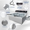 Dual-Tank Commercial Deep Fryer,  Stainless Steel Countertop Fryer Machine with Baskets and Lids - 4 of 4