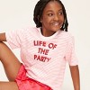 Girls' Life of the Party Stripe Short Sleeve Graphic T-Shirt - kate spade new york x Target Pink/White/Red - 3 of 4