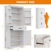 72" Tall Pantry Cabinet – Farmhouse Kitchen Storage with Drawer, 4 Adjustable Shelves & 6 Door Shelves for Bathroom/Dining Room - 2 of 4