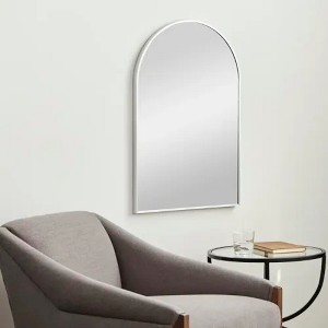ACEPANO 36 in. H Arched Wall Bathrrom Mirror with Metal Frame-Silver - 1 of 4
