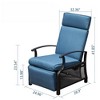 Fontoi Accent Chairs, Adjustable Recliner Chair with Removable Cushion, Lounge Chair with Flip Table for Porch Garden, Blue, 28.9"*41.85"*32.36" - 2 of 4