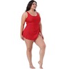 Agnes Orinda Women's Plus Size Adjustable Strap Tummy Control Tie Knot Swimsuits - 3 of 4