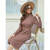 Clearlove Women's Bodycon Sweater Dress Slim Fit Turtleneck Long Sleeve Sweater Dress - 4 of 4