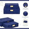 Cheung's Ausel Crinkled Gloss Pattern Set of 2 Boxes with Gold Handles - Blue - 2 of 4