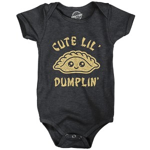 Cute Lil Dumplin Baby Bodysuit Funny Cute Infant Romper Graphic Novelty Jumper - Crazy Dog Baby Bodysuit - 1 of 4