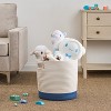 Gulches Cotton Round Laundry and Storage Basket£¬White+Blue - 4 of 4
