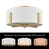Claxy Gold Flush Mount Ceiling Light Drum White Fabric Shade - 3 of 4