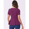 INSPIRE CHIC Women's Short Sleeve Round Neck Stretch Business Classic Peplum Top - 3 of 4