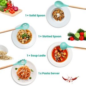 NewHome "35-Piece Kitchen Utensil Set with Holder, Spatulas, Turner, Tongs, Measuring Cups, Egg Whisk & More" Green - 1 of 4