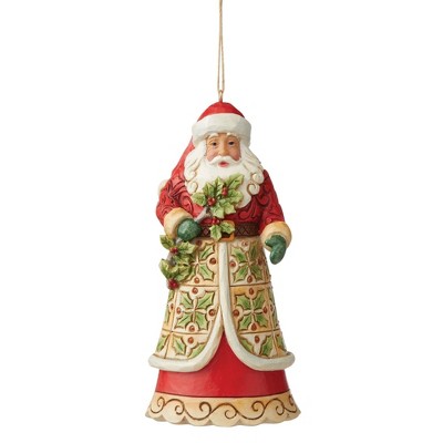 Jim Shore 4.75" Santa With Holly. Claus Christmas Jim  -  Tree Ornaments